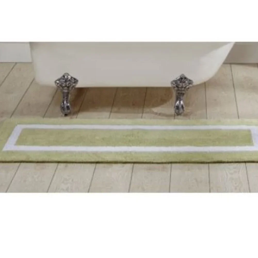 Hotel Collection 100% Cotton 20' X 60' Runner Bath Rug in Sage & White